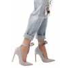 ΓΟΒΑ ΓΚΡΙ PUBLIC DESIRE MUSE LACE UP STILETTO COURT HEEL