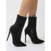 ΜΠΟΤΑΚΙ ΜΑΥΡΟ  Public Desire Women's Regal Lace Up Side Embossed Ankle Boots