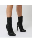 ΜΠΟΤΑΚΙ ΜΑΥΡΟ  Public Desire Women's Regal Lace Up Side Embossed Ankle Boots