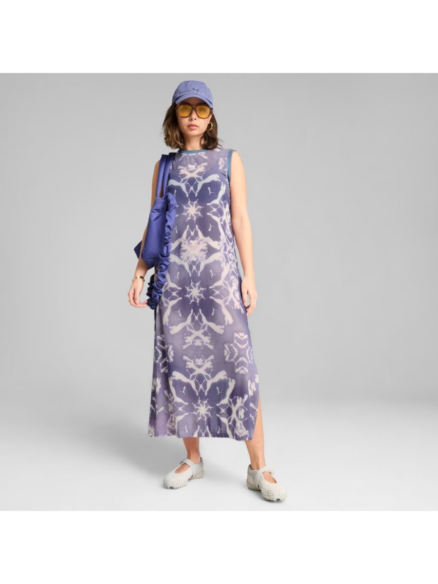 629832 47 DARE TO MESH AOP COLUMN DRESS