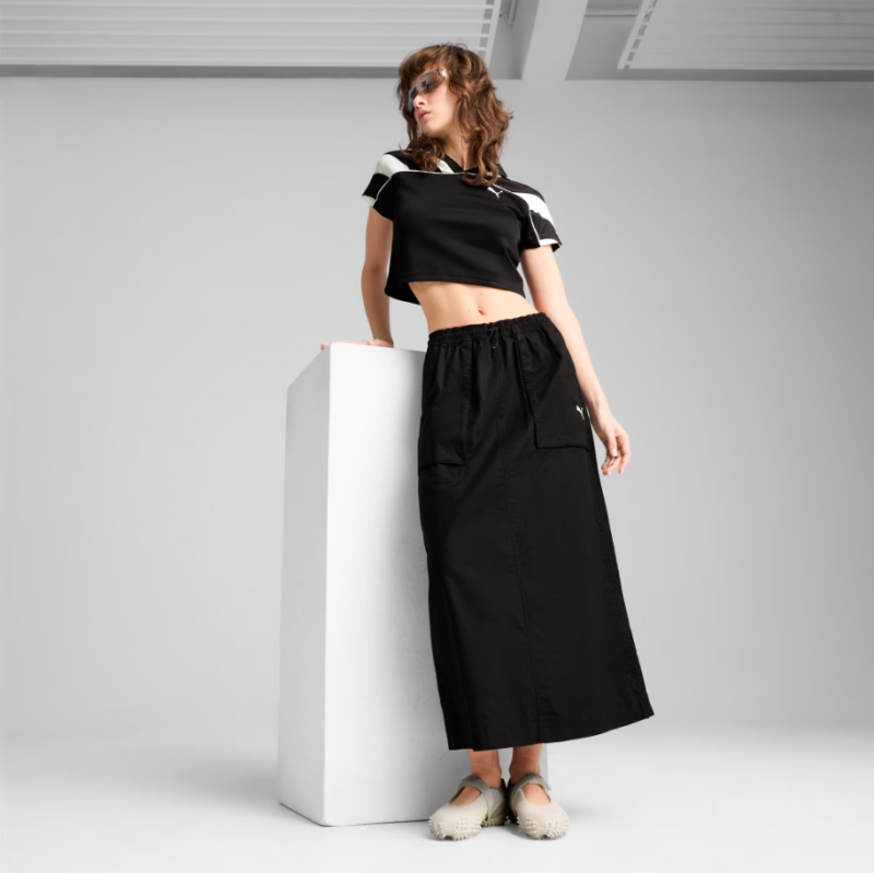629784 01 FUTURE ARVHIVE ZIP-OFF MAXI WOVEN SKIRT