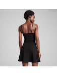 630743 01 WARDROBE ESS RIBBED FLARED SHORT DRESS