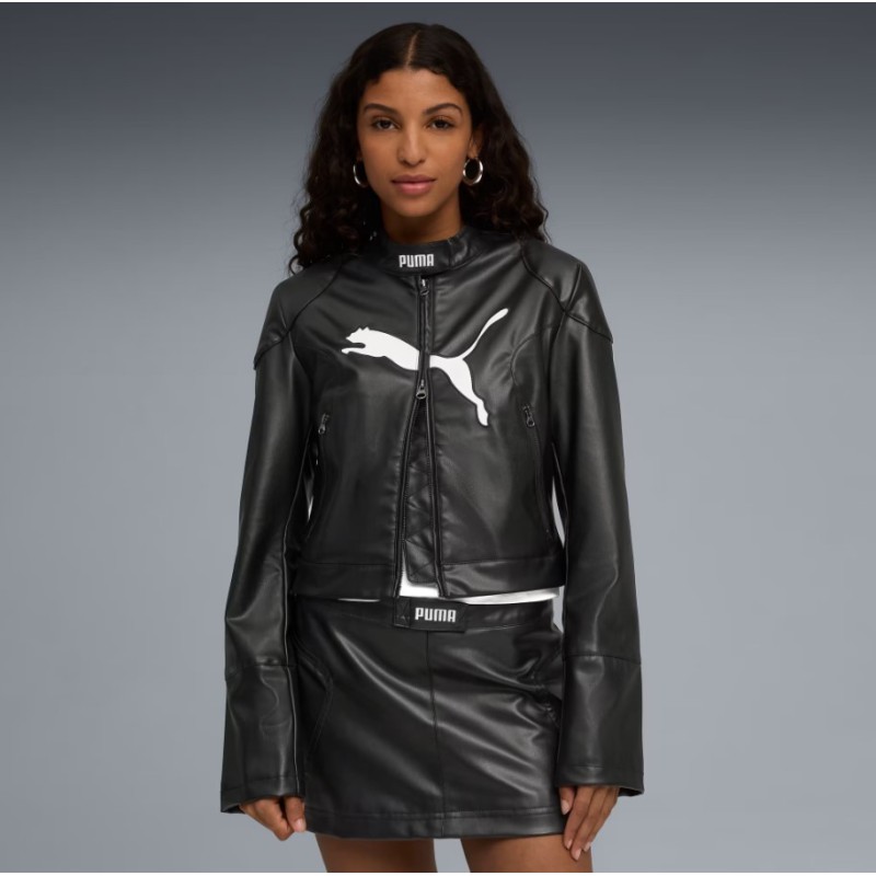 632170 01 FUTURE PUMA ARCHIVE PLEATHER RACER JACKET