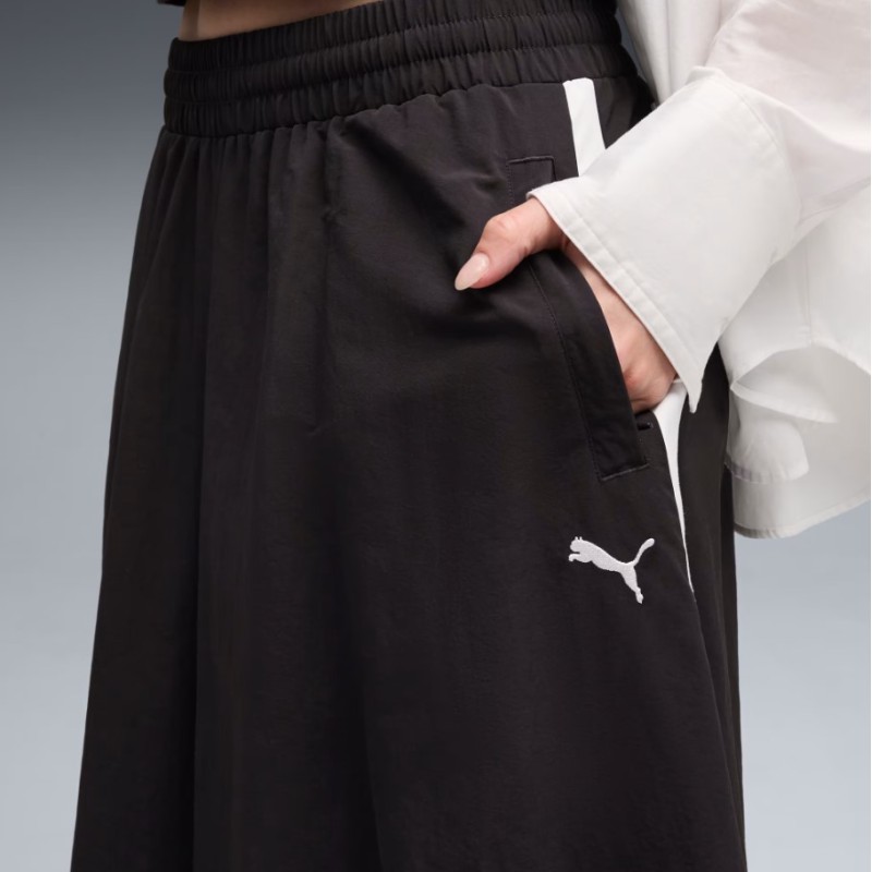 633438 01 T7 WOVEN MIDI SKIRT