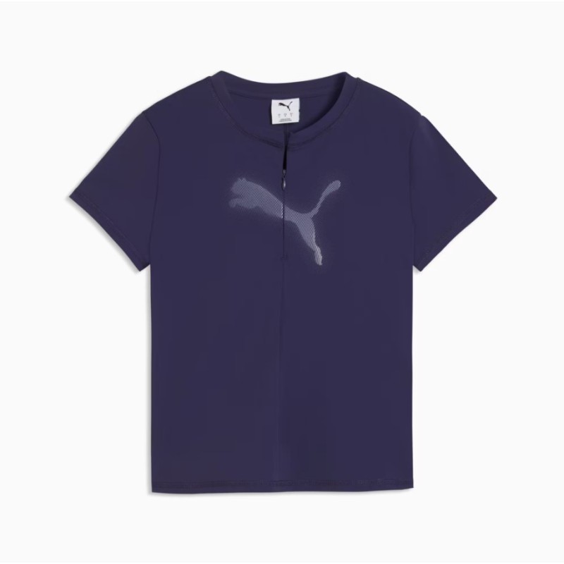 634600 64 DARE TO SLIM HALF ZIP KNIT GRAPHIC TEE