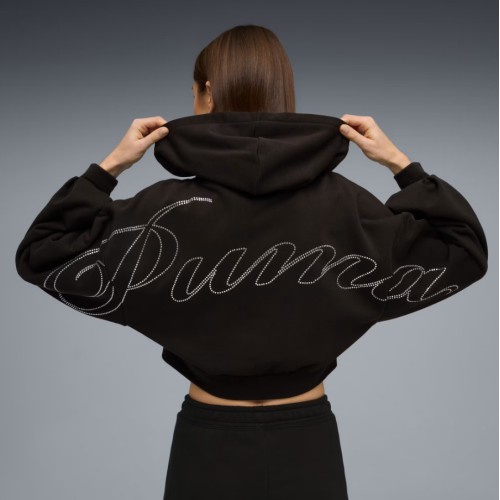 635394 01 ESSENTIALS GRAPHIC BEDAZZLED FZ HOODIE TR