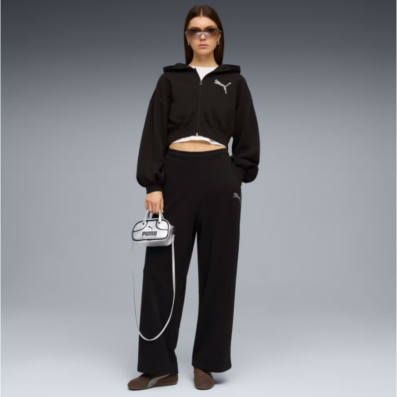 635394 01 ESSENTIALS GRAPHIC BEDAZZLED FZ HOODIE TR