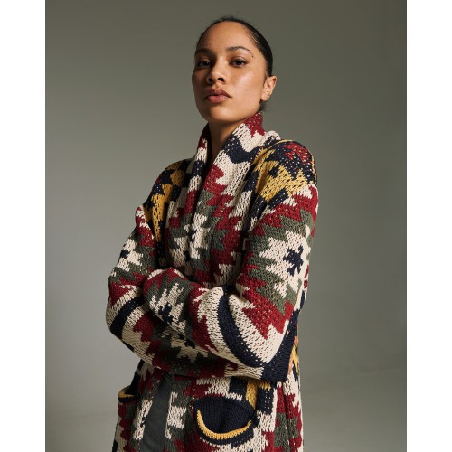 TM0815 JACQUARD INKAS KNIT CARDIGAN