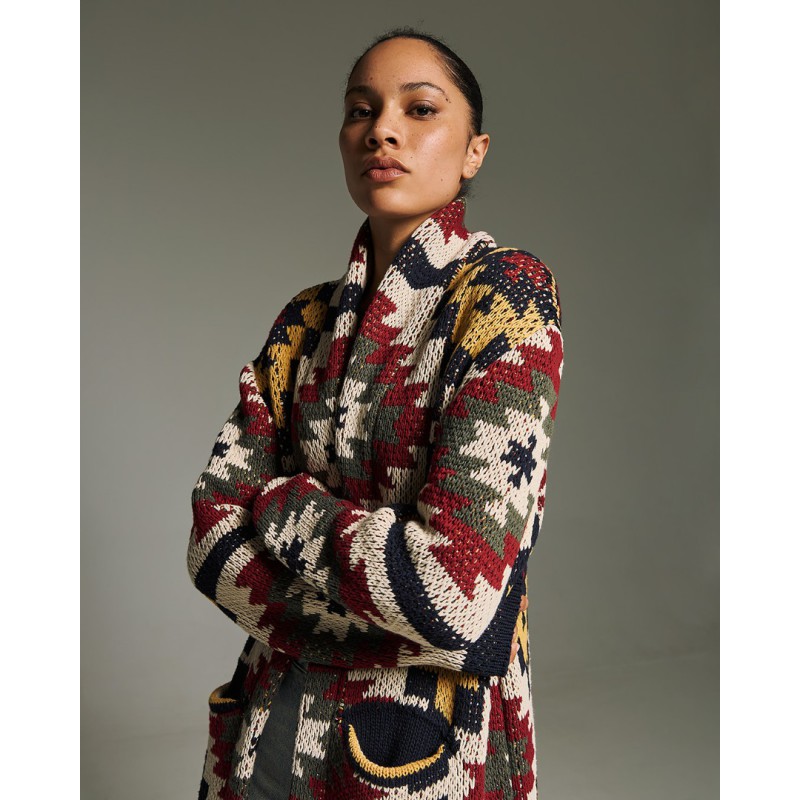 TM0815 JACQUARD INKAS KNIT CARDIGAN