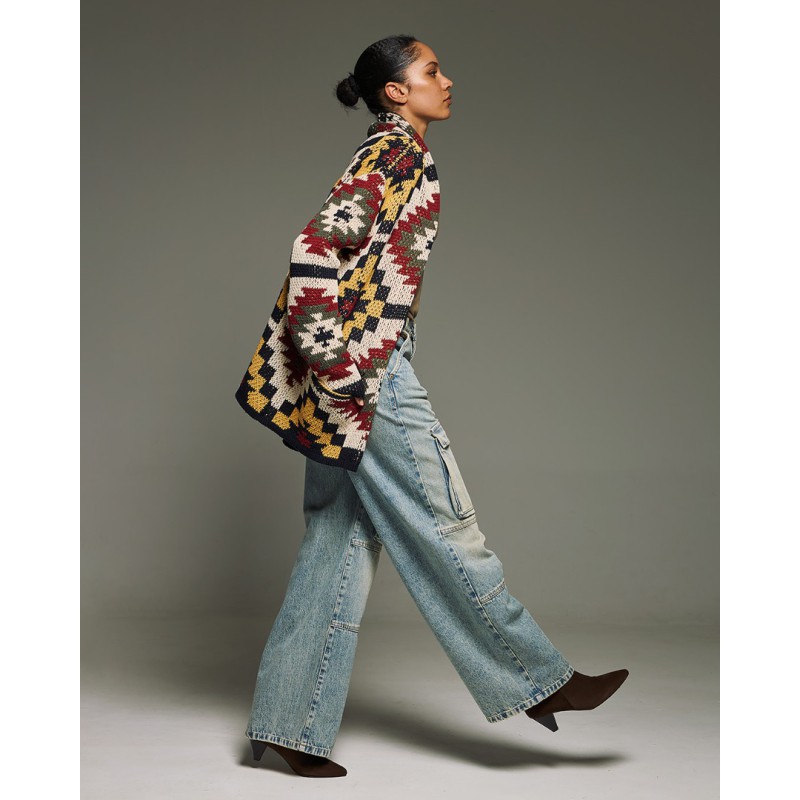 TM0815 JACQUARD INKAS KNIT CARDIGAN