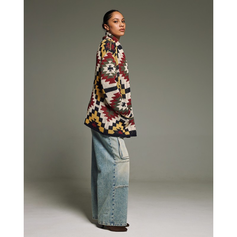 TM0815 JACQUARD INKAS KNIT CARDIGAN