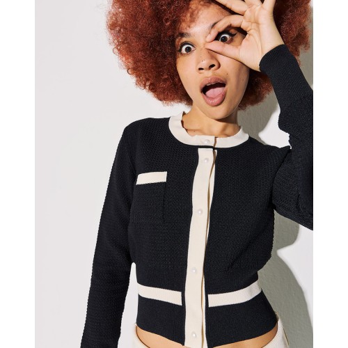 TM0728 KNIT SET SKIRT/JACKET WITH PEARLS