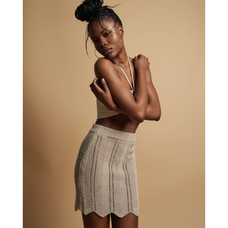 TM8019 LUREX RESORT NIGHT KNIT SKIRT