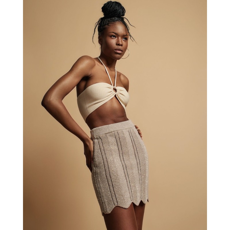 TM8019 LUREX RESORT NIGHT KNIT SKIRT