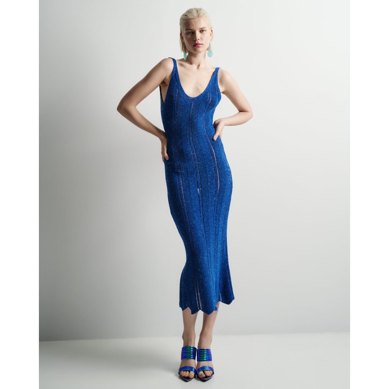 TM8004 LUREX RESORT TANK KNIT DRESS