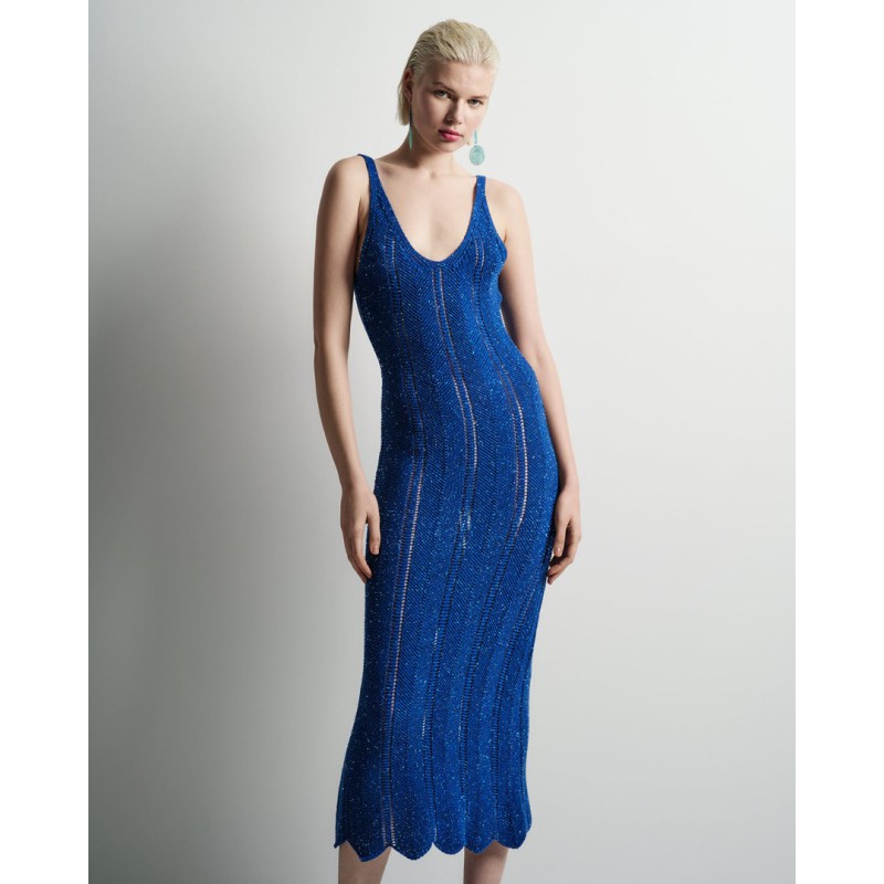 TM8004 LUREX RESORT TANK KNIT DRESS