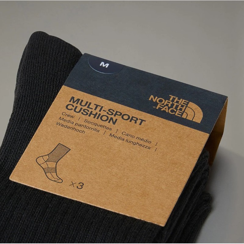 NF0A882HJK31 MULTI SPORT CUSH CREW SOCK 3P TNF BLACK