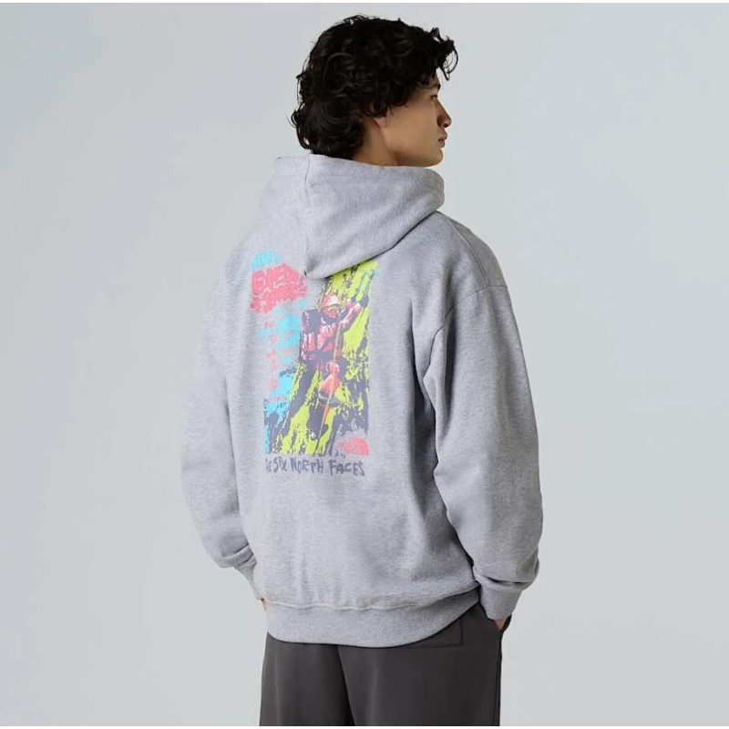 NF0A8E3FDYX1 U EXPEDITION CELEBRATION OVERSIZED HOODIE TNF LIGHT GREY