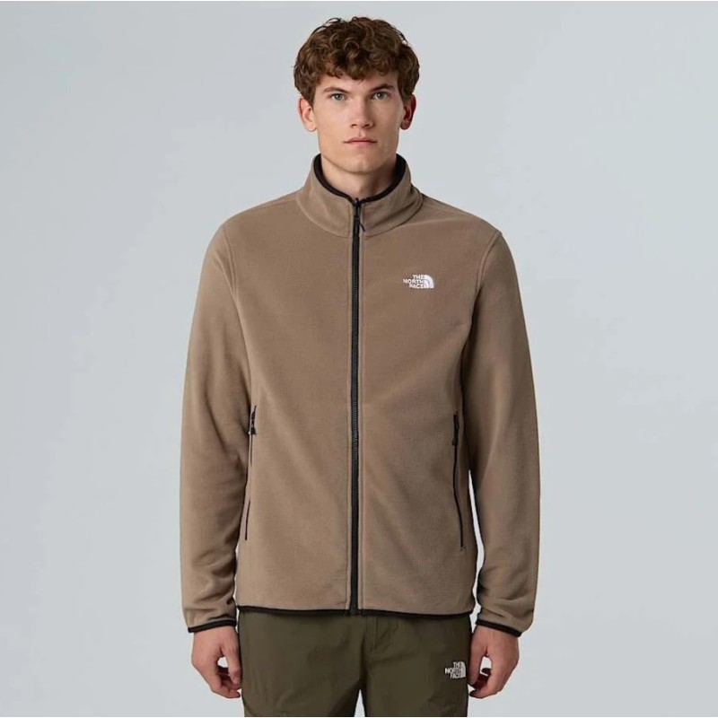 NF0A8D0RBOW1 M GLACIER FLEESE JACKET MOCHA BROWN