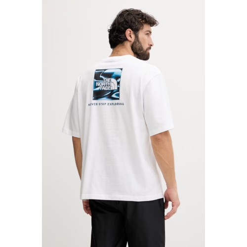 NF0A8G9WFN41 M LIQUID BOX NSE OVERSIZE SHORT SLEEVE T TNF WHITE