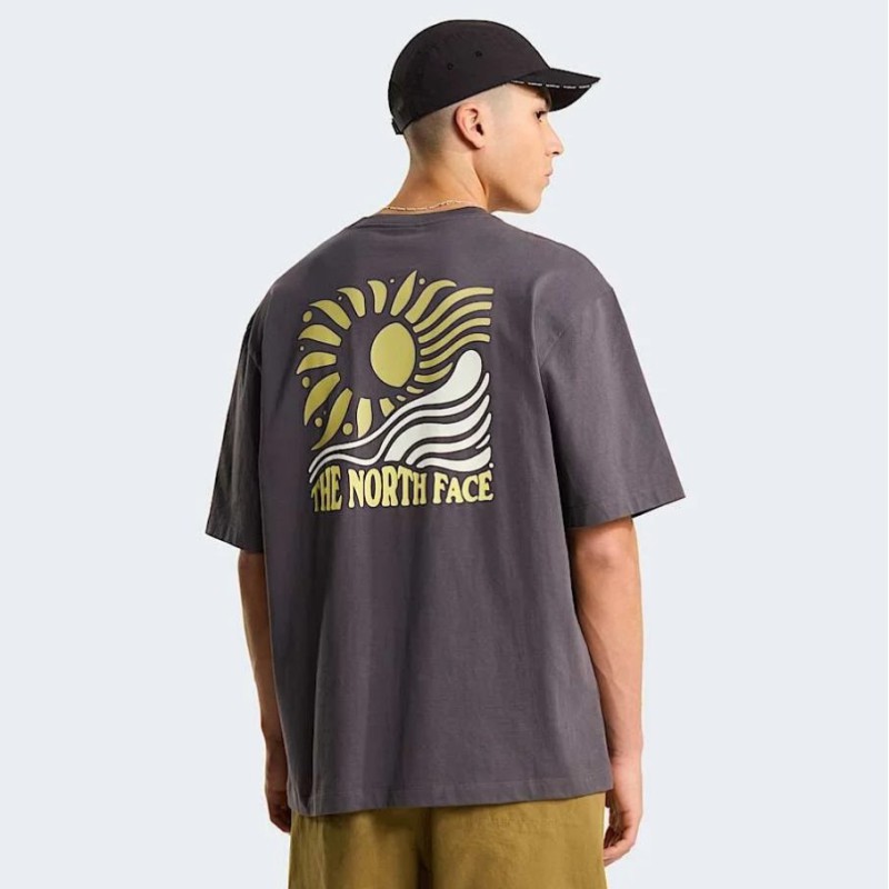 NF0A8GA0RHI1 M SUN OVERSIZED SHORT SLEEVE TEE-GRAPHIC ANTRACITE GREY