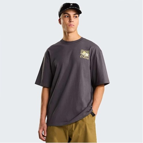 NF0A8GA0RHI1 M SUN OVERSIZED SHORT SLEEVE TEE-GRAPHIC ANTRACITE GREY