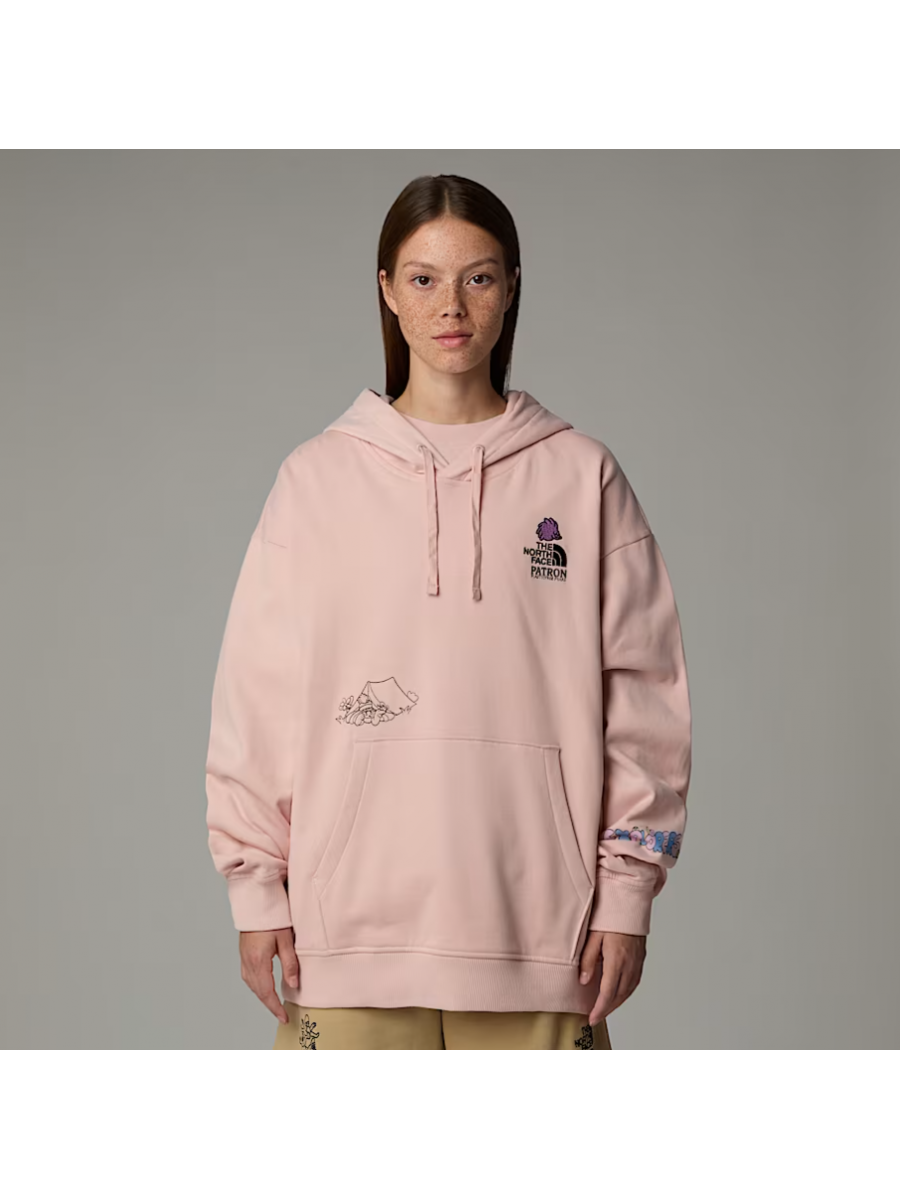 NF0A8C2VLK61 U MOUNTAIN CLEANUP OVERSIZED HOODIE PINK MOSS