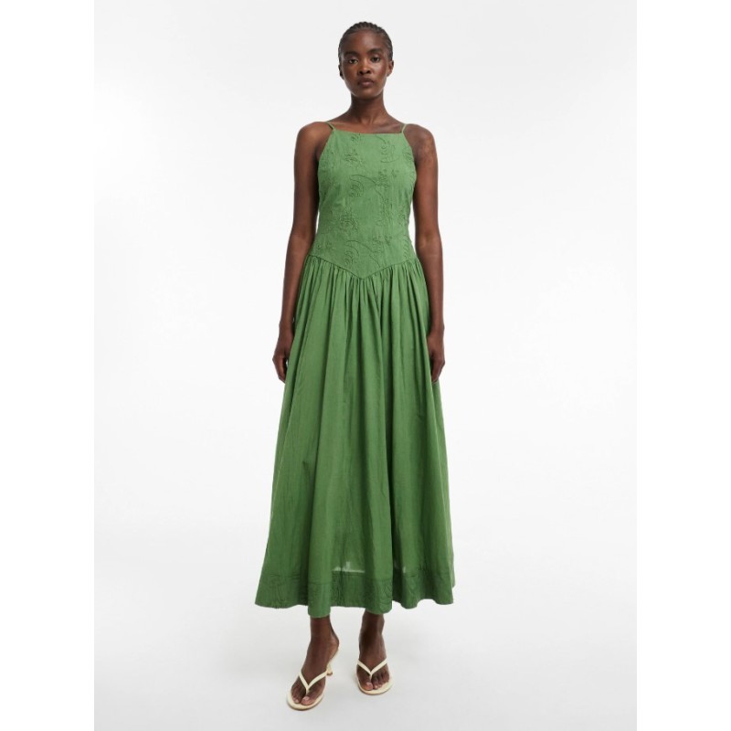 31001033 TSJULIA SL STRAP DETAIL MIDI DRESS WVN