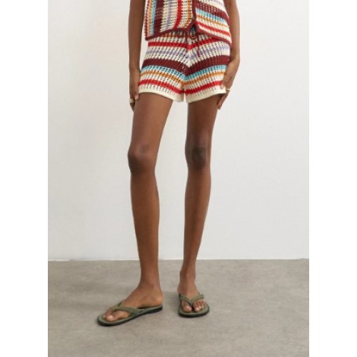 31001103 TSKAIA HR CROCHET STRIPPED KNIT SHORTS
