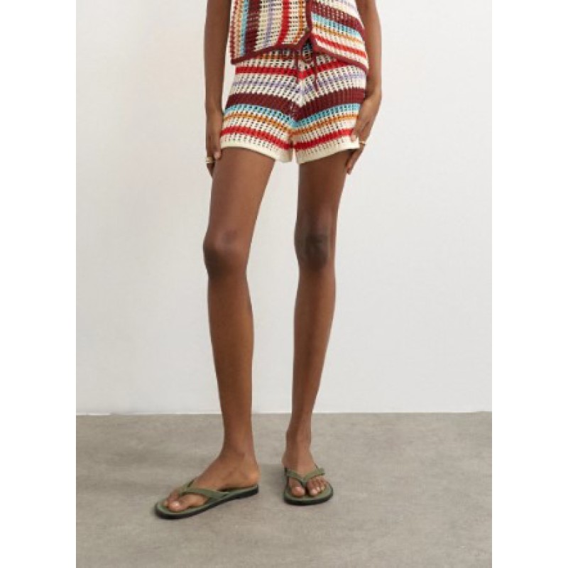 31001103 TSKAIA HR CROCHET STRIPPED KNIT SHORTS