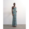 31001105 TSCAJSA SL MULTI STRIPPED MIDI KNIT DRESS