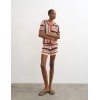 31001110 TSGERBI SS CROCHEST STRIPED KNIT SHIRT