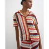 31001110 TSGERBI SS CROCHEST STRIPED KNIT SHIRT