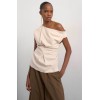 31001156 TSARISA ASYMMETRIC TWIST SHOULDER TOP