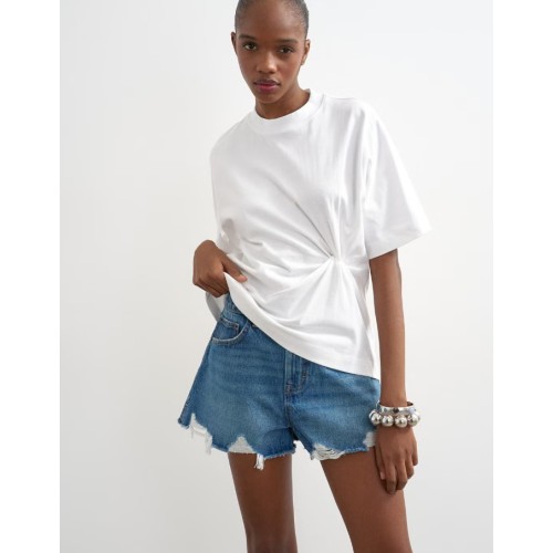 31001271 TSOLIVIA DISTRESSED DENIM SHORTS DNM