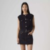 005NP-0003 COLLARLESS SHRUNKEN 90S VEST BLACK