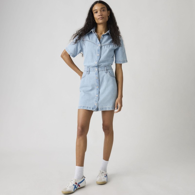 005I6-0003 SS LOGAN WESTERN DRESS LIGHT-INDIGO