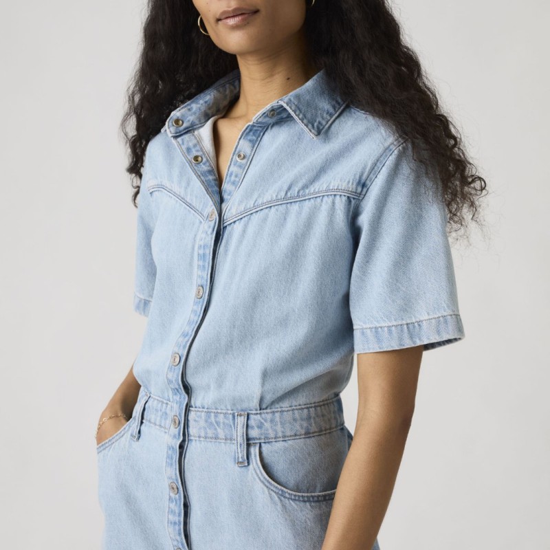 005I6-0003 SS LOGAN WESTERN DRESS LIGHT-INDIGO