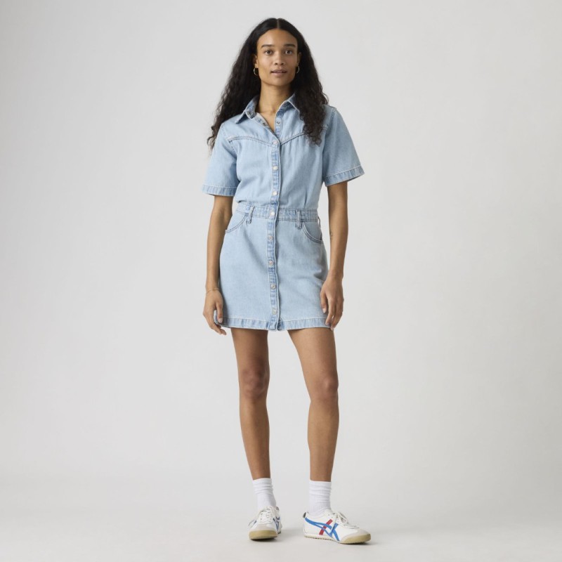 005I6-0003 SS LOGAN WESTERN DRESS LIGHT-INDIGO