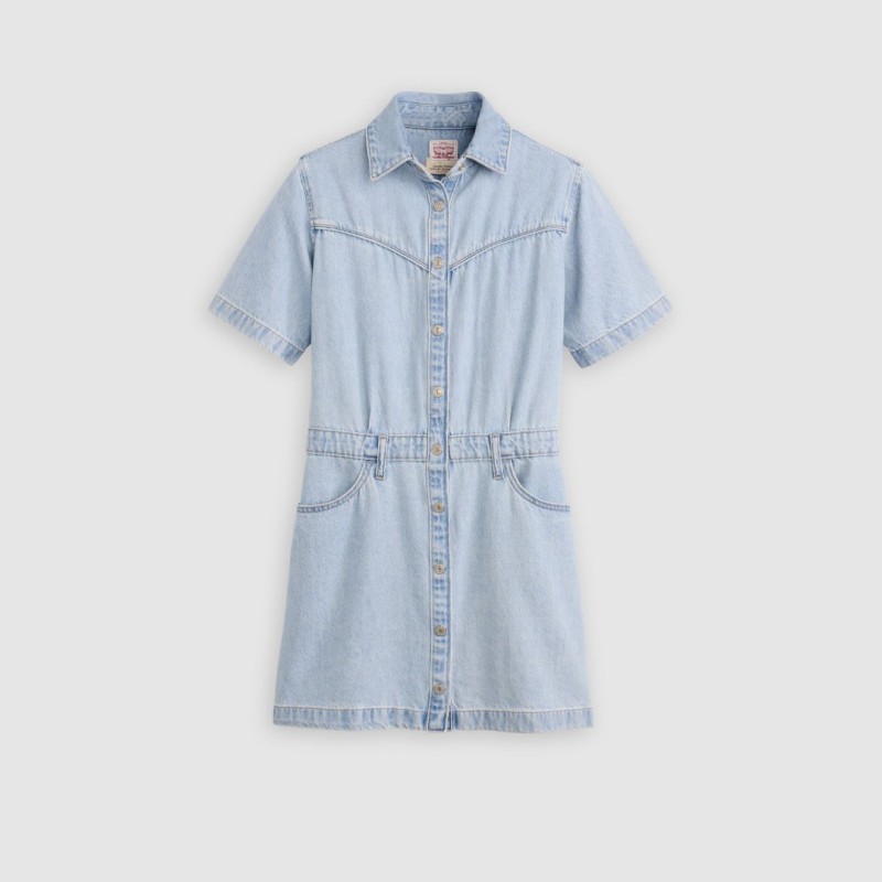 005I6-0003 SS LOGAN WESTERN DRESS LIGHT-INDIGO
