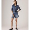 A9311-0005 HIGH BAGGY SHORT MED INDIGO-FLAT FINISH