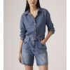 A9311-0005 HIGH BAGGY SHORT MED INDIGO-FLAT FINISH