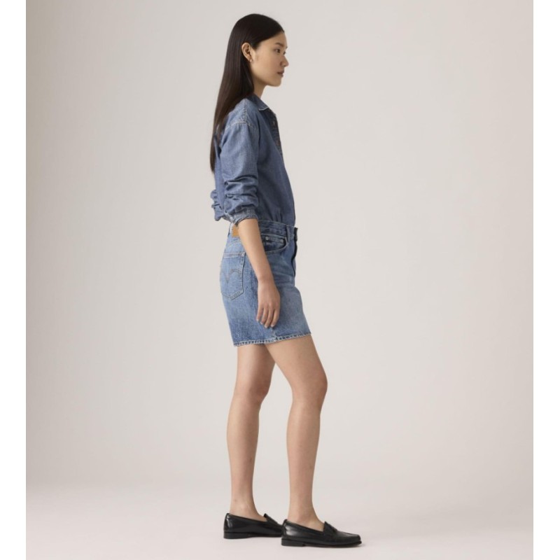 A9311-0005 HIGH BAGGY SHORT MED INDIGO-FLAT FINISH