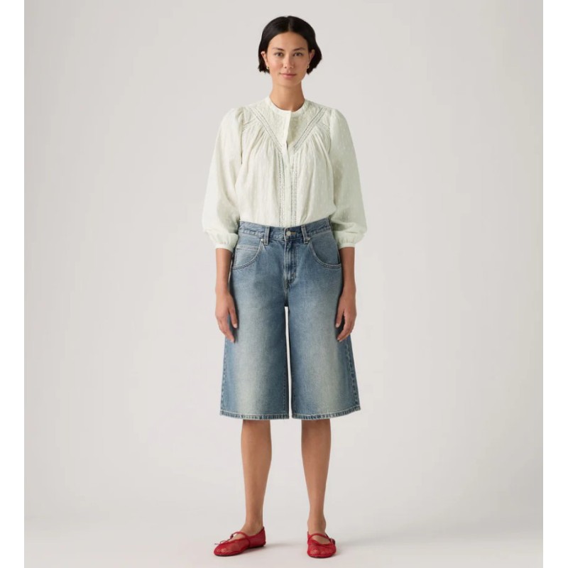 005DT-0002 SUPER BAGGY JORT MED INDIGO