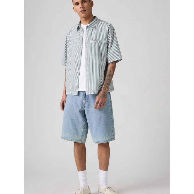 001JM-0006 478 BAGGY SHORTS LIGHT INDIGO