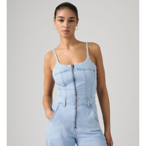 001WC-0005 BUSTIER LUMPSUIT LIGHT INDIGO