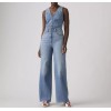 0002R-0001 DNM VEST WIDELG JUMPSUIT MED INDIGO