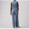 0002R-0001 DNM VEST WIDELG JUMPSUIT MED INDIGO