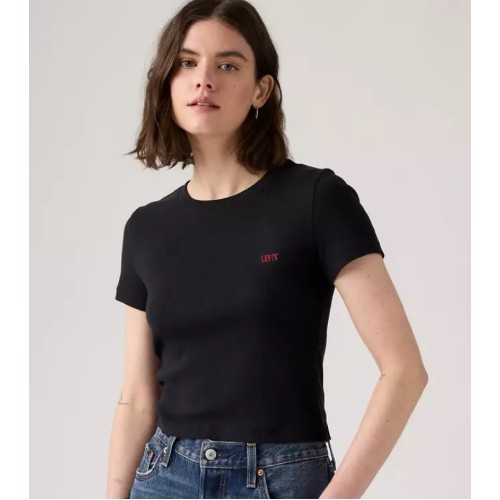 004Q5-0001 ESSENTIALS SPORTY TEE EMB BLACKS