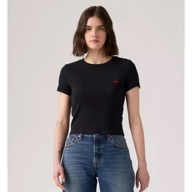 004Q5-0001 ESSENTIALS SPORTY TEE EMB BLACKS